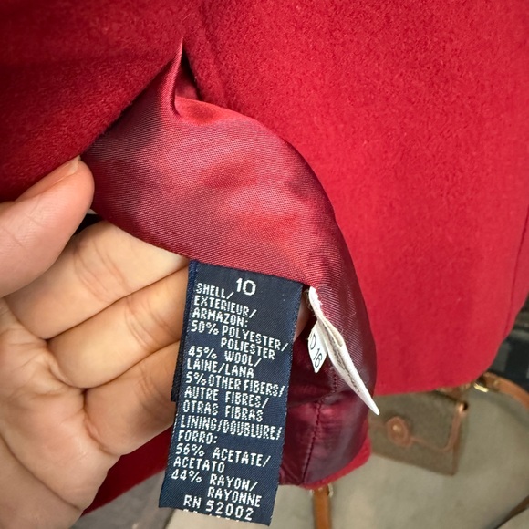 Lifesport Red Wool-Blend Blazer with Black Velvet Collar - Picture 5 of 6